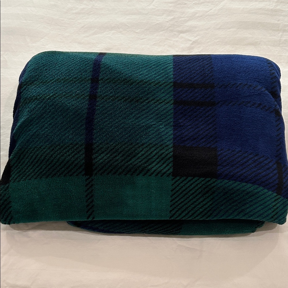 Plaid Green and Blue Throw Blanket